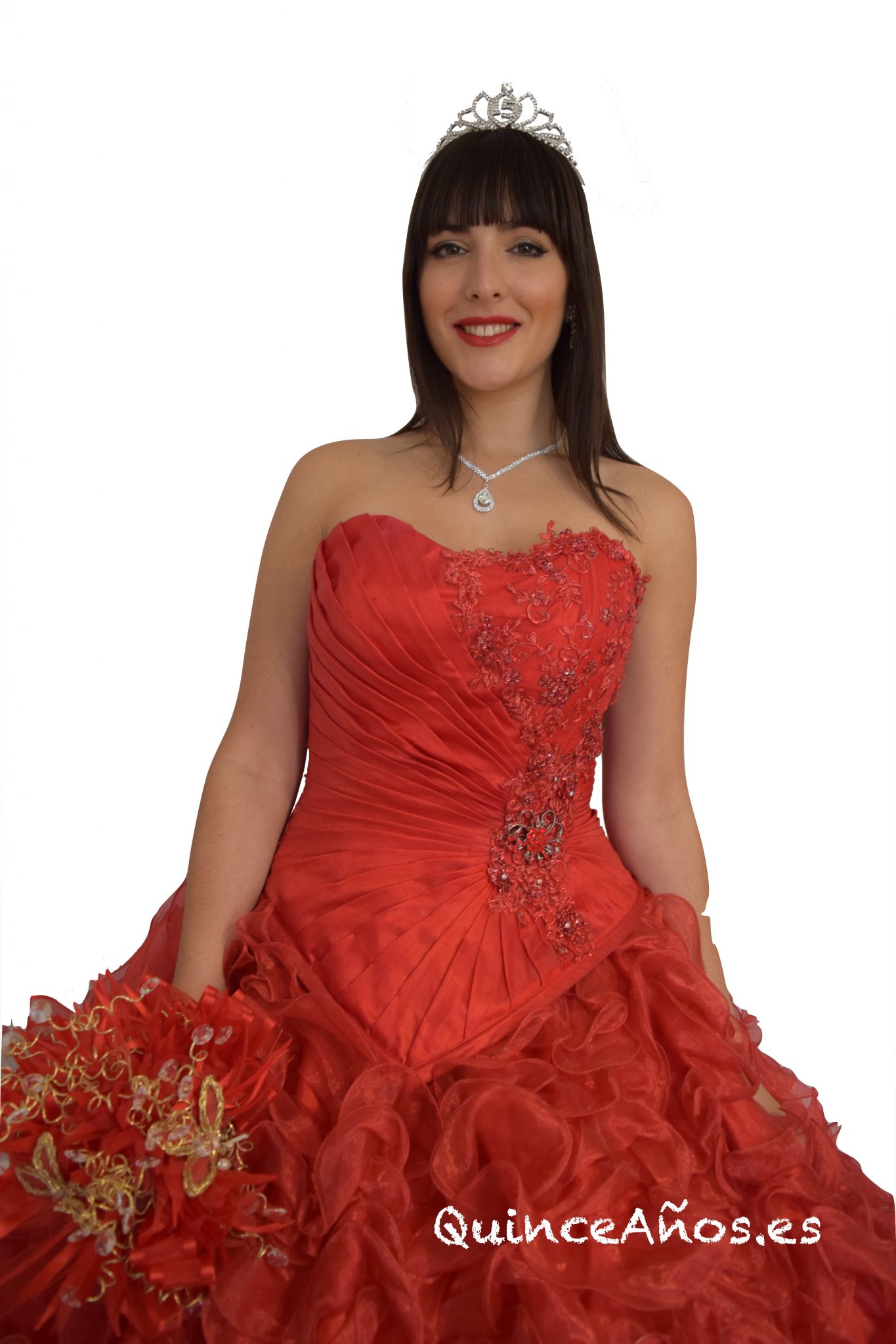 Vestido Rojo 2 piezas con Corsé ajustable - Quince Años